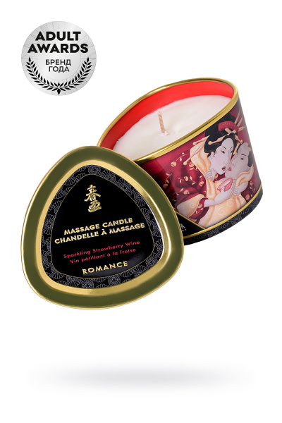 Массажная свеча Shunga, Клубника и шампанское, 170 мл