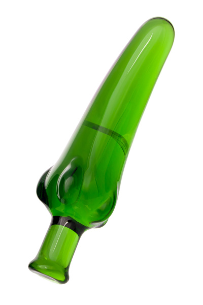 Фаллоимитатор Sexus Glass,стекло, зеленый, 13,5 см