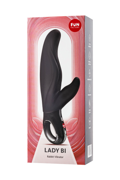 Вибратор кролик Fun Factory LADY BI, силикон, черный, 22 см