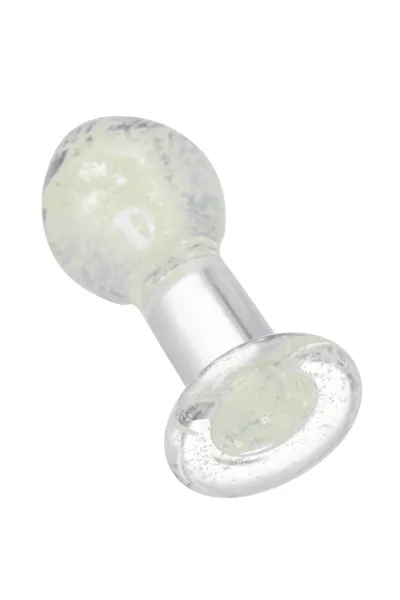 Анальная втулка Sexus Glass светящаяся в темноте, стекло,6,5 см
