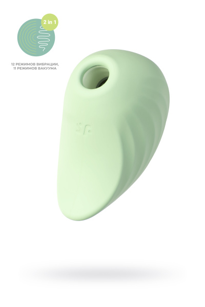 Вакуум-волновой бесконтактный стимулятор клитора Satisfyer Pearl Diver, силикон, зеленый