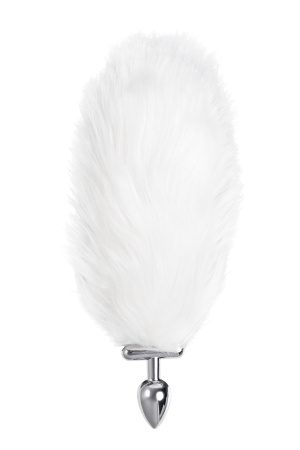 Анальная втулка со светящимся хвостом TOYFA Metall, металл, серебристая, 25,5 см